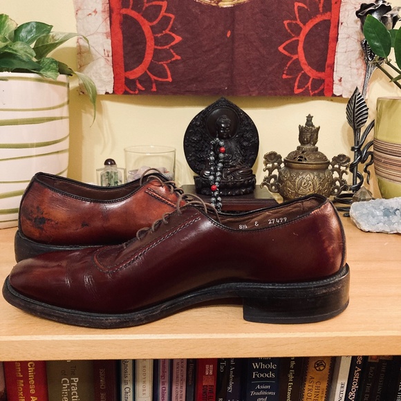 Allen Edmonds Belgium Oxford Dress Shoes Mens 8.5 E Burgundy Leather Career Work main image 14